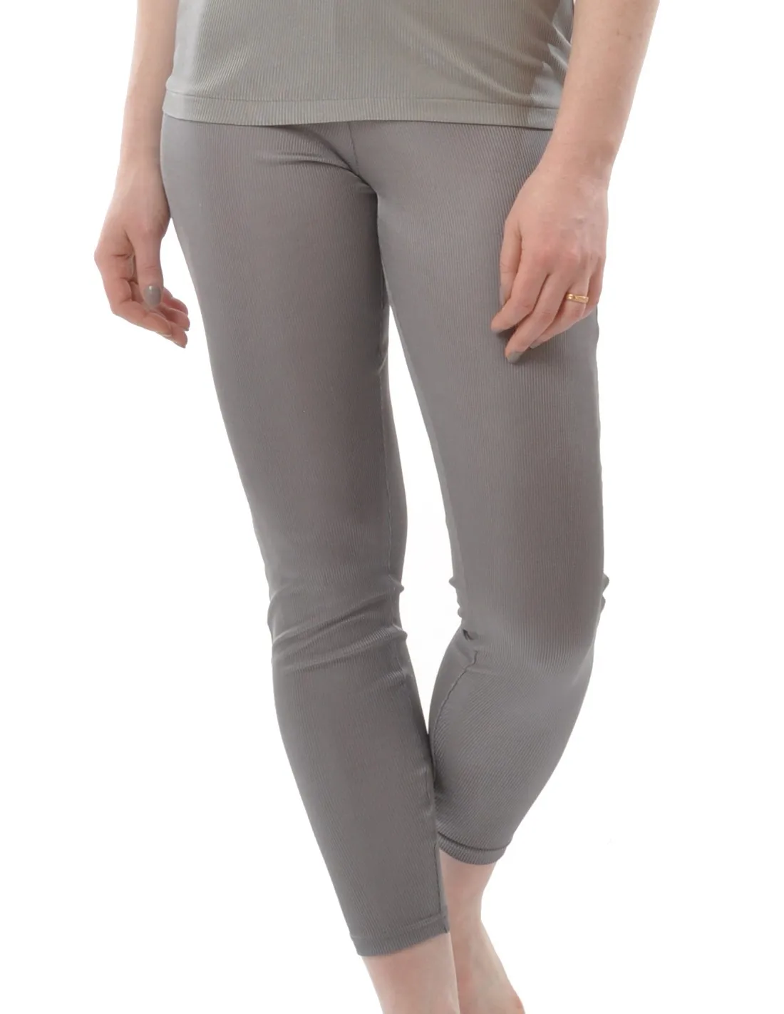 Zijden Dames Rib Legging Alkena Kleur Antraciet Maat Extra Large