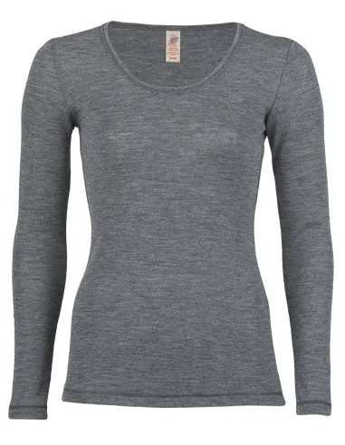 Dames Shirt Lange Mouw Merino Wol Engel Natur